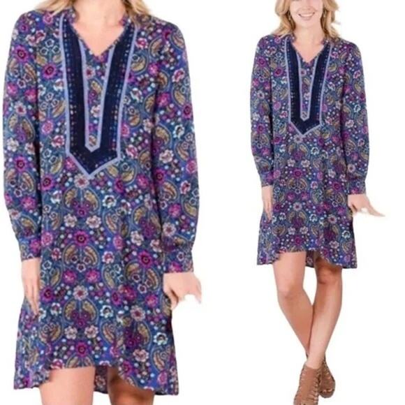MATILDA JANE Thoughts and Dreams Tunic Dress Floral Boho Size Large L - Picture 1 of 9